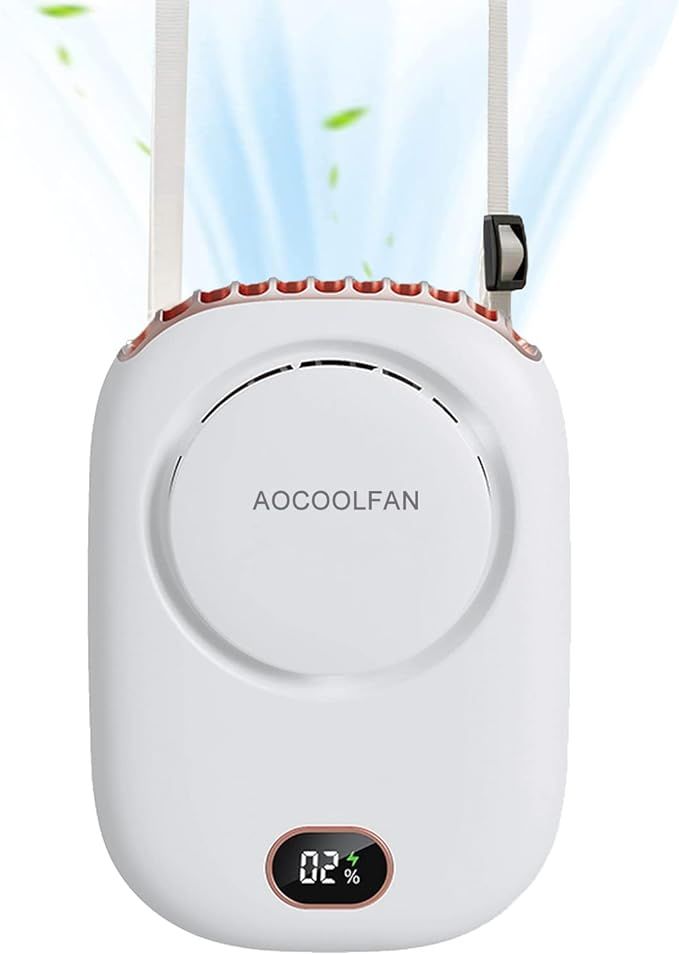 AOCOOLFAN Portable Neck Fan, Mini Hanging Neck Fan with Adjustable Lanyard and Bracket, USB Recha... | Amazon (US)