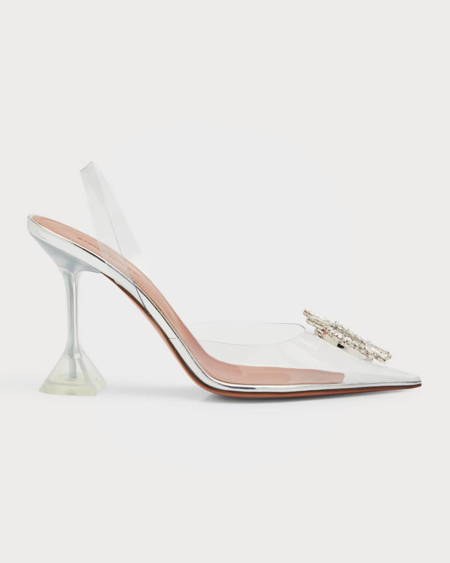 Amina Muaddi Begum 90mm 'Glass' Slingback Pumps | Neiman Marcus