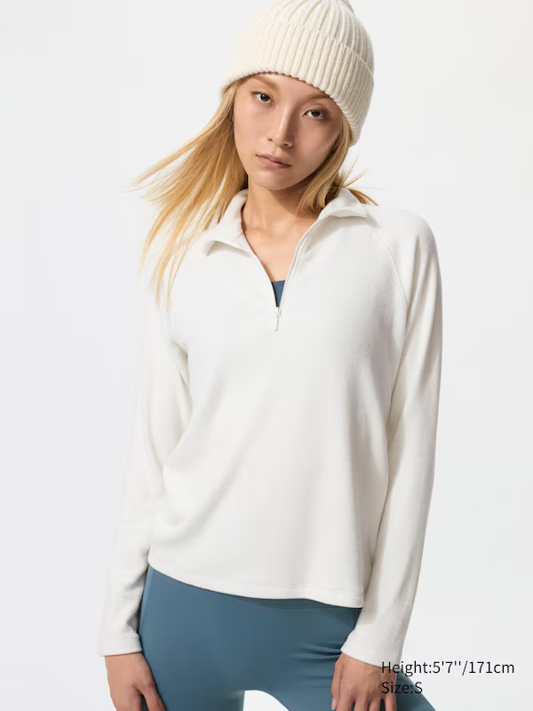 HEATTECH Fleece Stretch Half-Zip T-Shirt (Long Sleeve) | UNIQLO (UK)