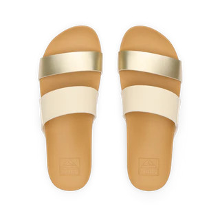Women's Cushion Vista Slides in Black/Natural | REEF® | REEF