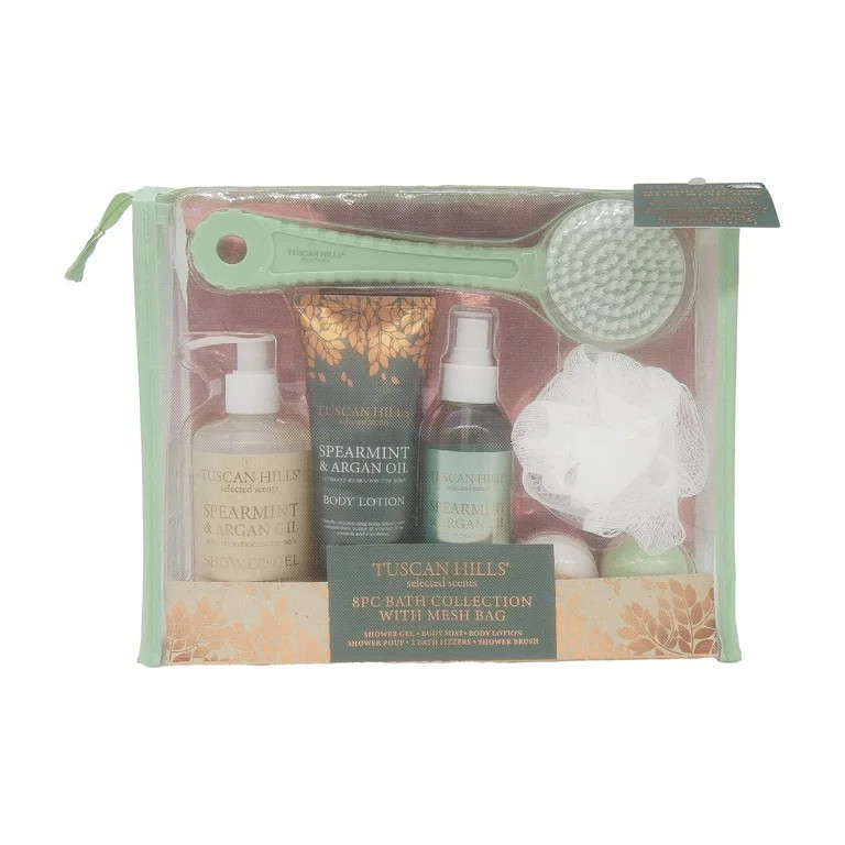 Tuscan Hills Bath and Body Gift Set, Spearmint and Argan Oil, 8 Piece | Walmart (US)