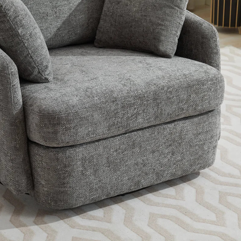 Upholstered Swivel Chair With 2 Side Pillows | Wayfair North America