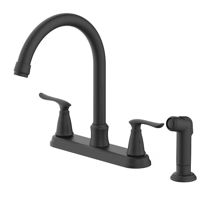 Project Source Laural Matte Black 2-handle High-arc Kitchen Faucet Lowes.com | Lowe's