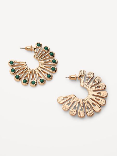 Gold-Plated Fan Earrings for Women | Old Navy (US)