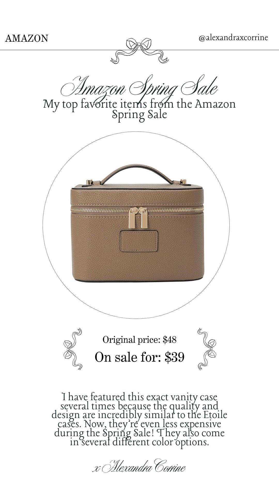 Amazon Spring Sale 🦢 My top favorite items from the Amazon Spring Sale 🤍

Spring sale, Amazon finds, sale, makeup, vanity case, cosmetic bag, travel beauty bag

#LTKBeauty #LTKSaleAlert
