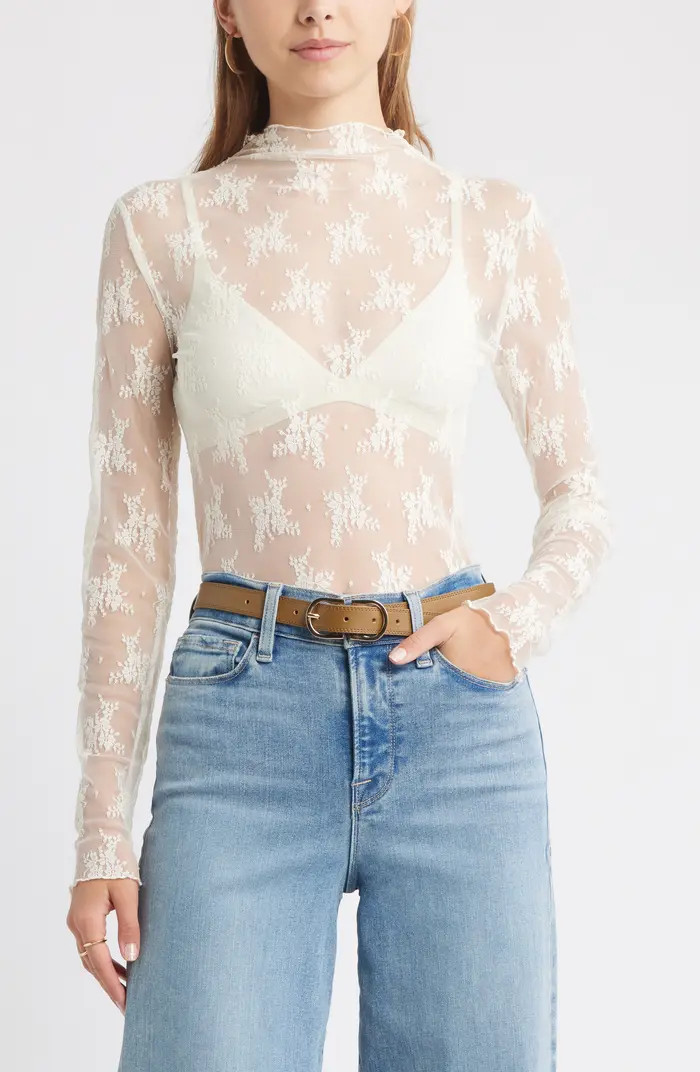 Treasure & Bond Sheer Lace Top | Nordstrom | Nordstrom