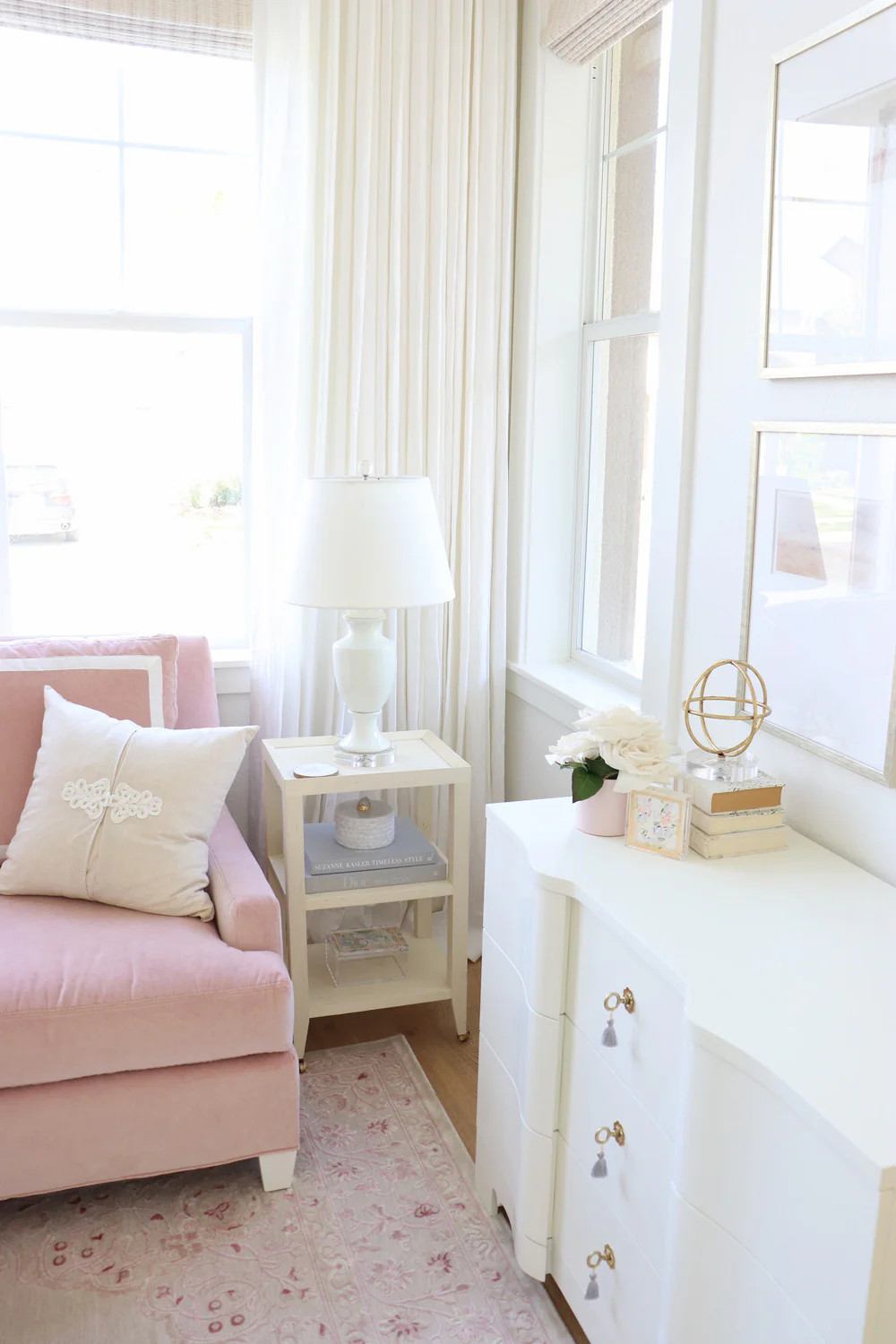 Small Floral Brass Tassel Drawer Pull - Choose your tassel color | Lo Home by Lauren Haskell Designs