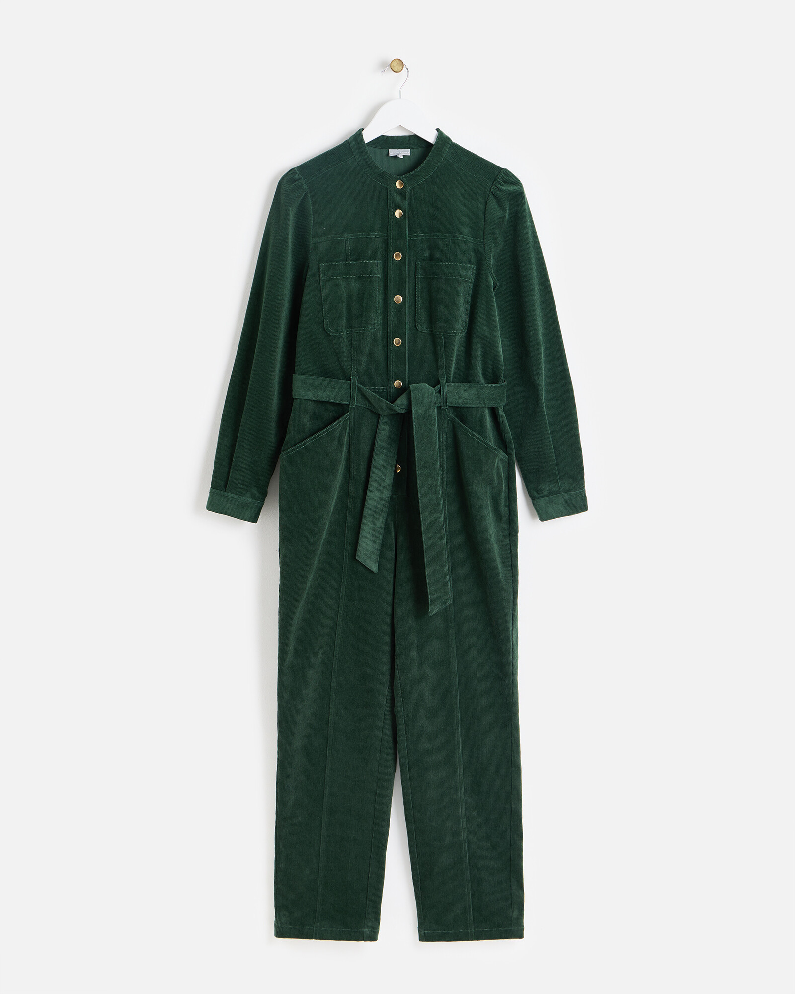 Green Corduroy Long Sleeve Jumpsuit, size 16 | Oliver Bonas (Global)