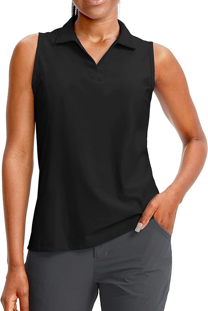 G Gradual Women's Sleeveless Golf Polo Shirts Tennis Quick Dry Collared Tank Tops V-Neck Polos fo... | Amazon (US)