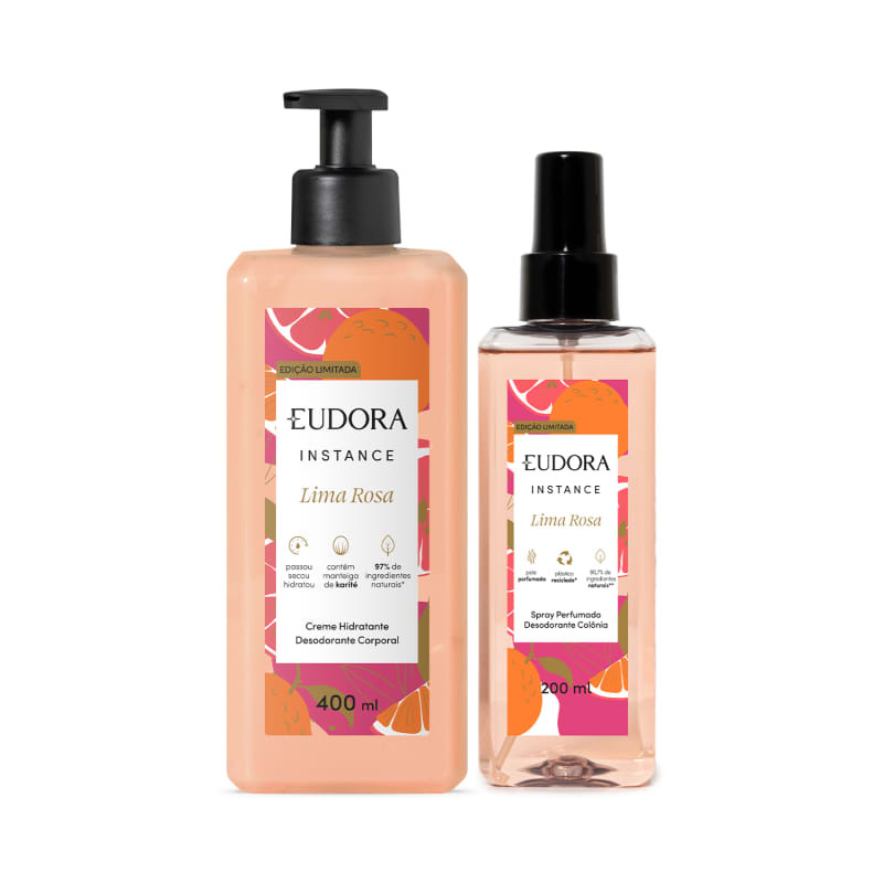 Combo Instance Lima Rosa: Loção Corporal 400ml + Spray Perfumado 200ml | Eudora | Eudora (BR)