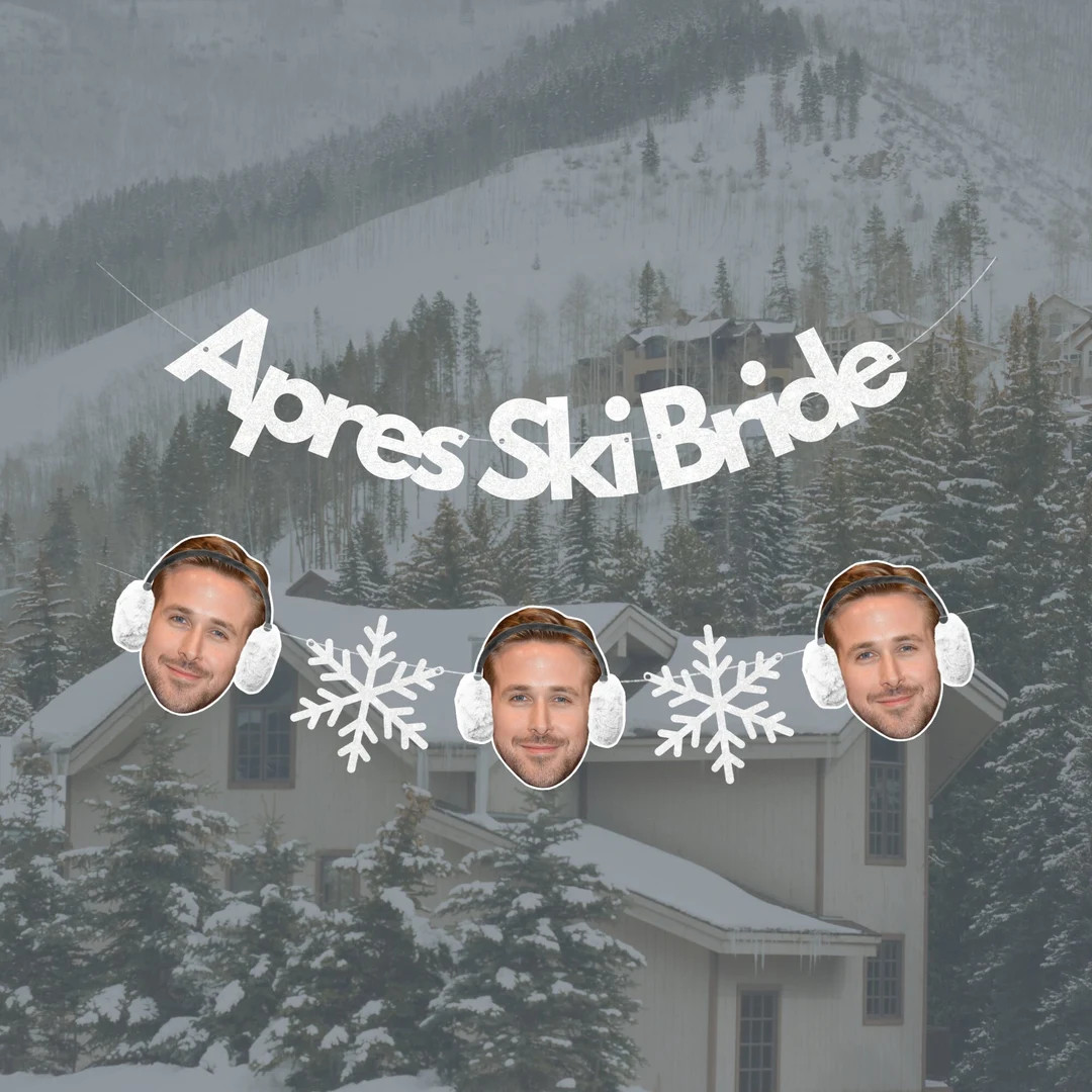 Apres Ski Bachelorette Party Banner Snow in Love Party - Etsy | Etsy (US)