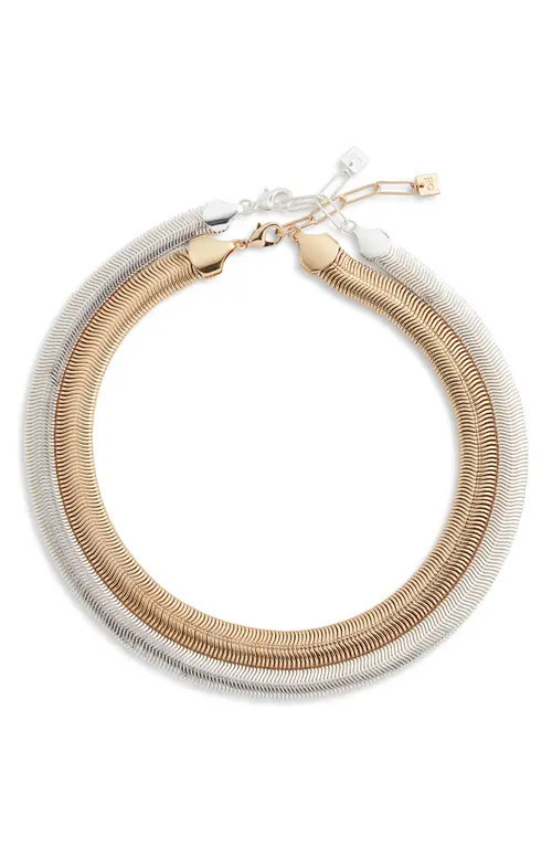 Open Edit Set of 2 Snake Chain Necklaces in Gold- Silver at Nordstrom | Nordstrom