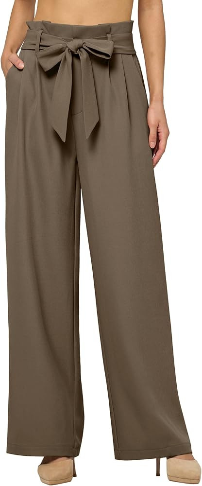 Willit Women's Wide Leg Pants Belted High Waisted Work Dress Pants Casual Palazzo Long Trousers 2... | Amazon (US)