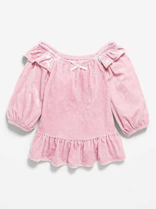 Ruffled Velvet Peplum Top for Toddler Girls | Old Navy (US)
