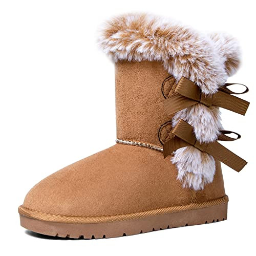 WFL Women Snow Boots Classic Mid-calf Fur Lining Fashion Winter Boots | Amazon (US)