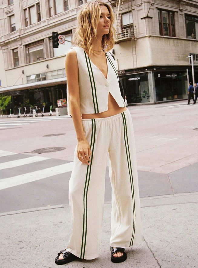 Telling Lies Pants White / Green | Princess Polly US