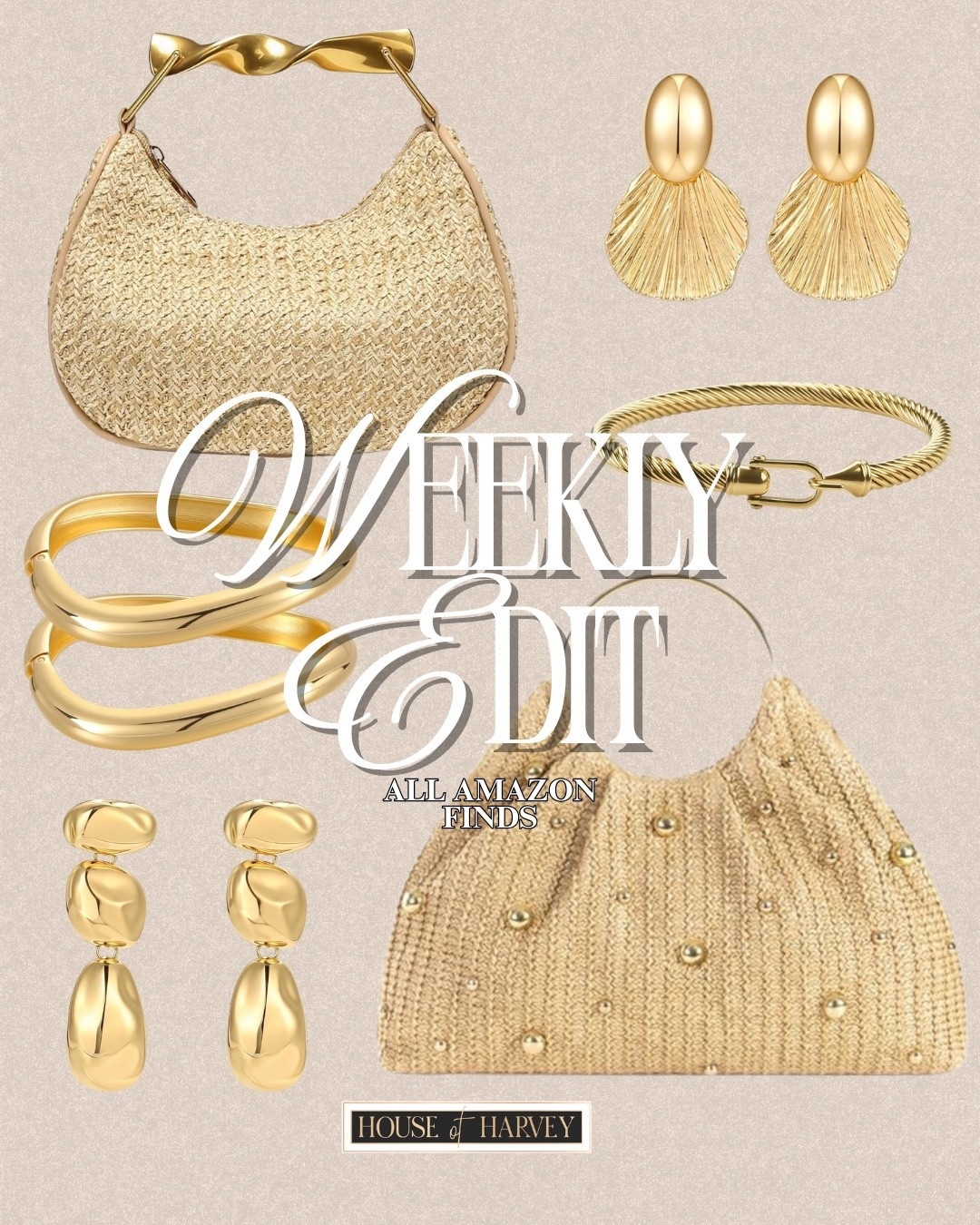 WEEKLY EDIT-this week it's all about simplifying your palette as the weather warms up. Ivory, beige, soft white, and warm neutrals styled in breathable fabrics and easy silhouettes. I found some amazing pieces all from Amazon that are under $100 and embody this style vibe! I have some raffia bags and gold jewelry that are so chic. All linked⬆️

#Itkcreator #Itkfinds
#Itkwatchnow #amazon #amazonfinds #spring #springoutfits
#springfashion #chic #raffiabag #goldjewelry

#LTKgrwm #LTKootd #LTKSeasonal