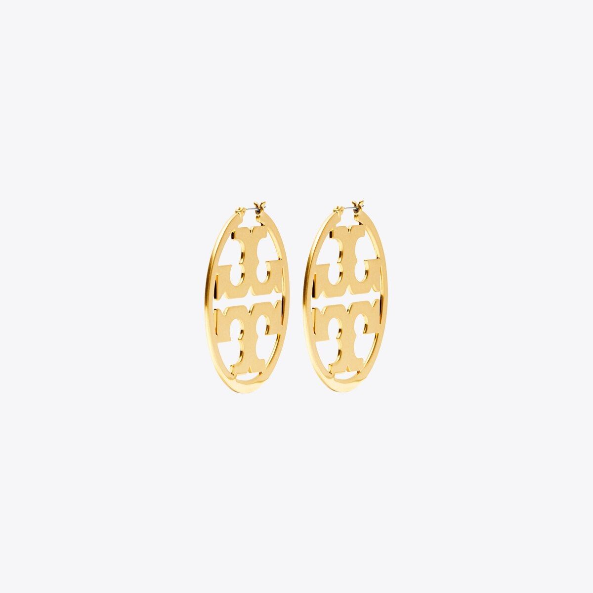 Our iconic logo collection, reimagined as polished jewelry. Made of cut-out brass, the Miller Ear... | Tory Burch (US)