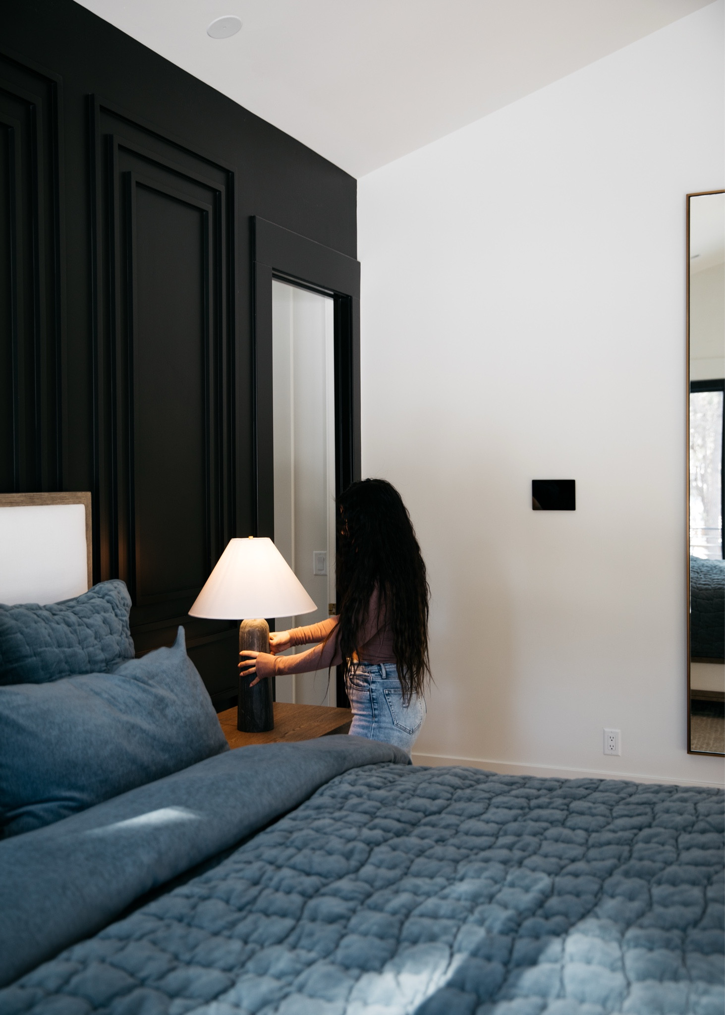 These marble lamps were the perfect shade to pair with the blue steel Cozy Cloud bedding. 

#LTKHome #LTKStyleTip