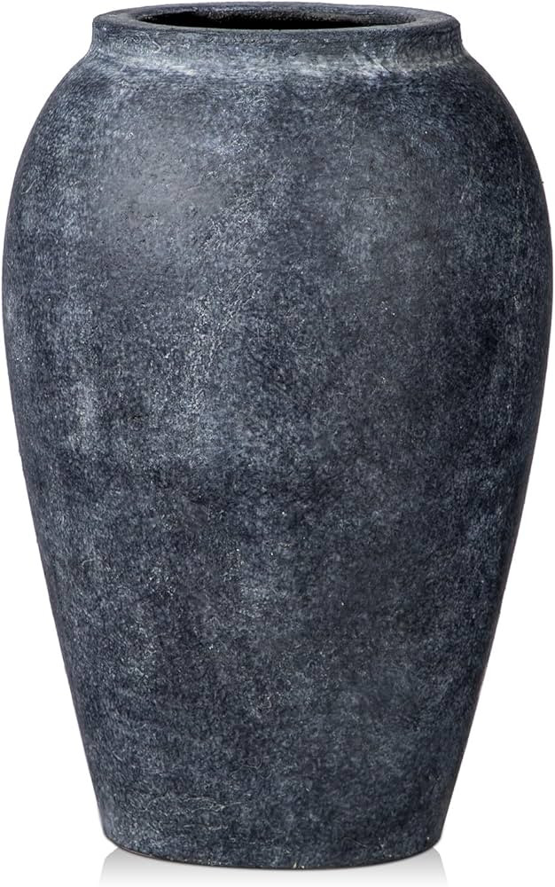 Handmade Flower Vase, 9.6" Tall Terracotta Vase, Vintage Ceramic vase, Rustic Antique Vase Décor... | Amazon (US)