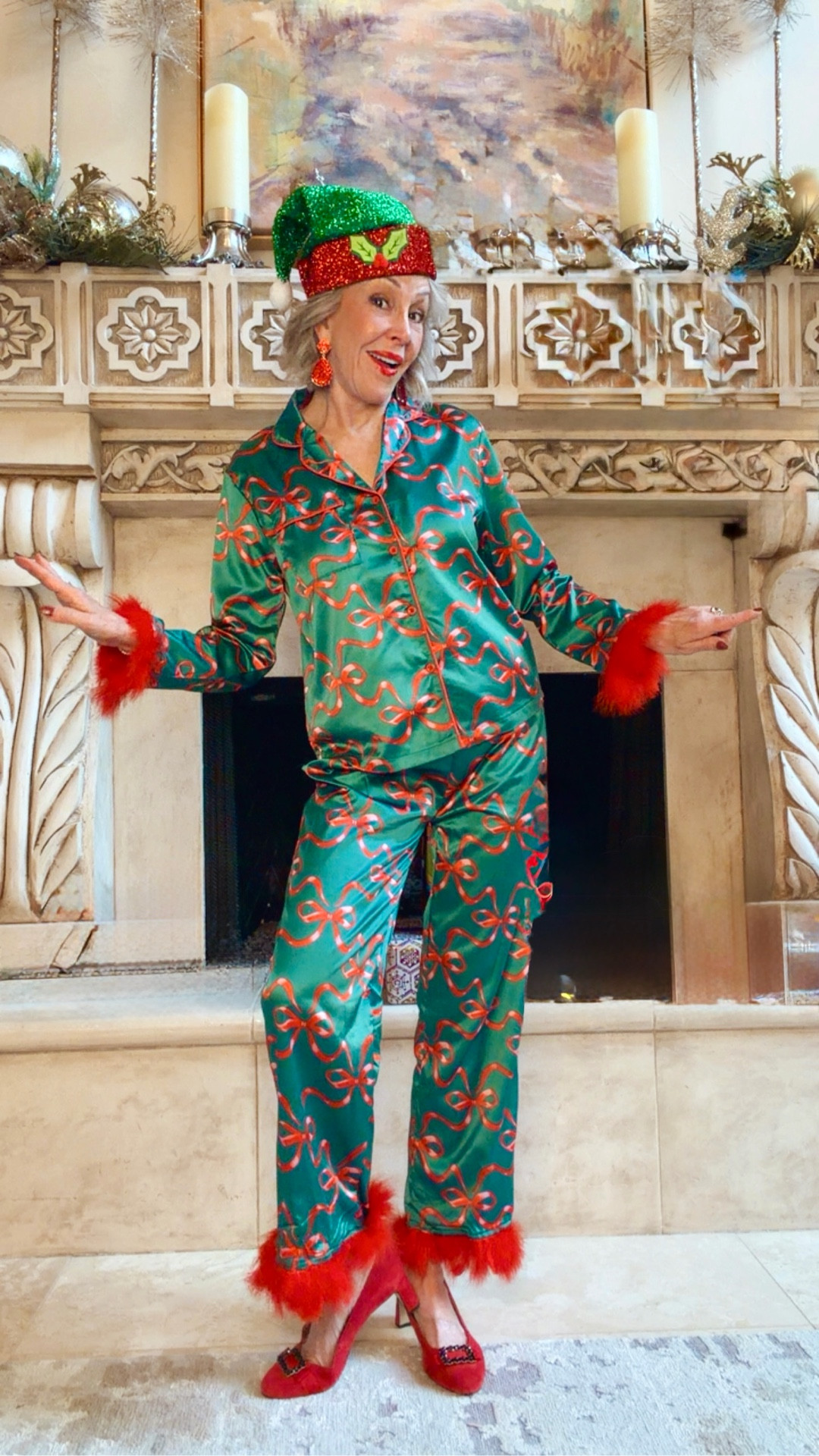 Check out the other styles perfect for upcoming Valentine’s Day. Feather Trim Pajama Set Long Sleeve Button Up Top Pants 2Piece Lounge Set Satin Pj Holiday Sleepwear

#LTKmorningroutine #LTKOver40 #LTKFindsUnder50