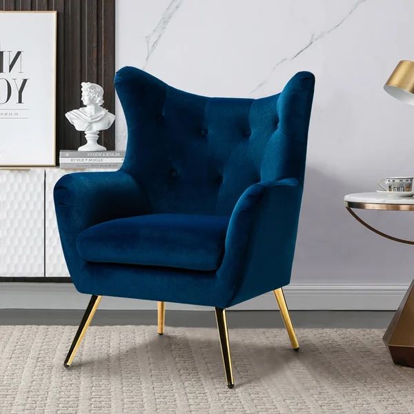 Dowdle 29.5'' Wide Tufted Velvet Wingback Chair | Wayfair North America