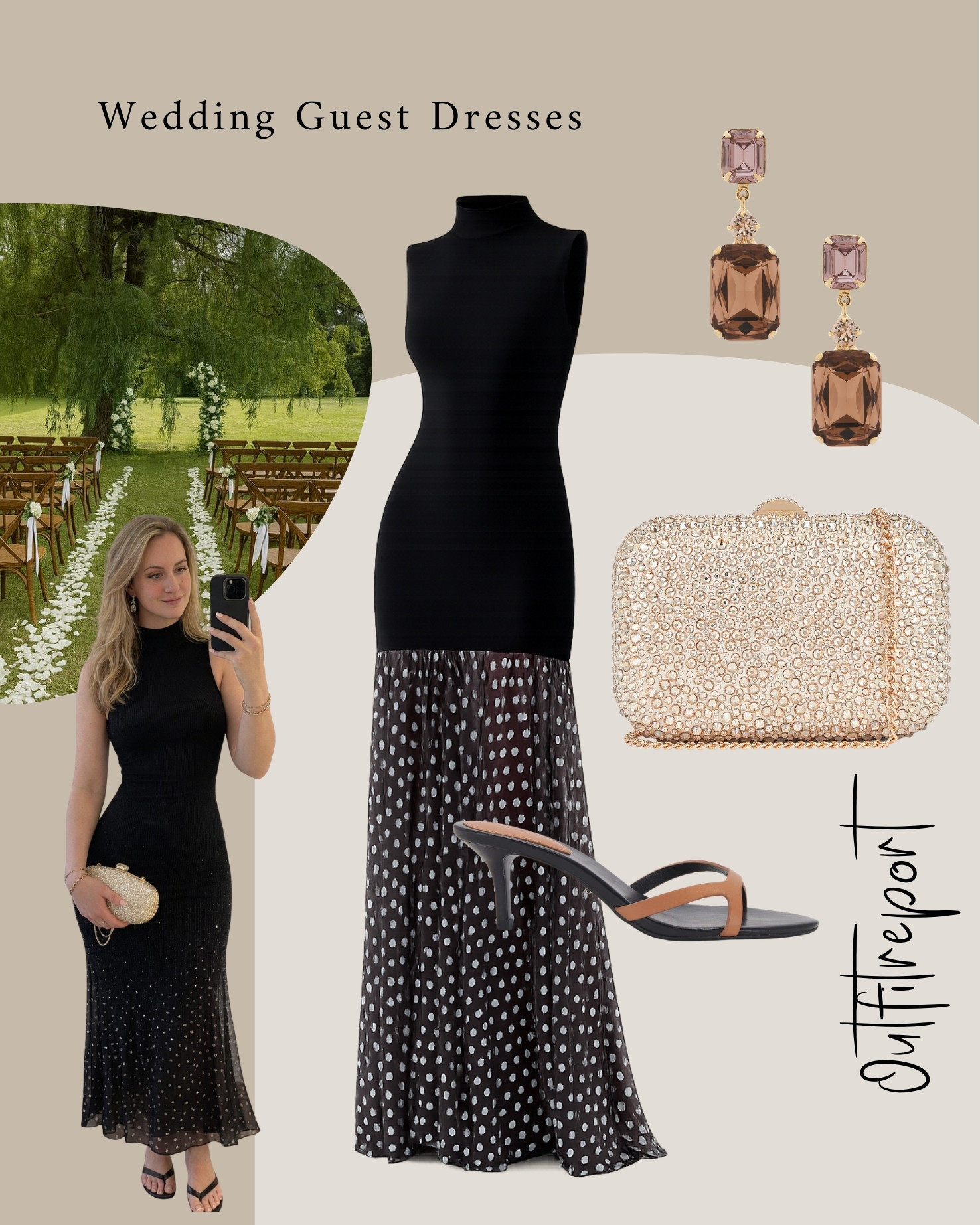 wedding guest dress by club L london, with heeled sandals, and a clutch 

 #LTKeurope #LTKwedding #LTKshoes