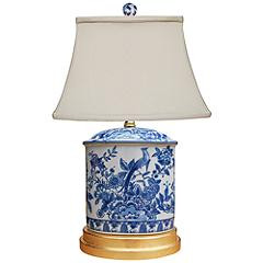 Sirah 19 1/2" High Blue White English Oval Urn Accent Table Lamp | Lamps Plus