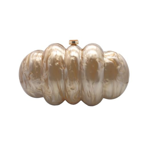 PENGZHI Women Puff Acrylic Clutch Purse Glitter Marble Acrylic Handbag Unique Evening Bag Chain Shoulder Bag for Party Prom, Brown | Amazon (US)