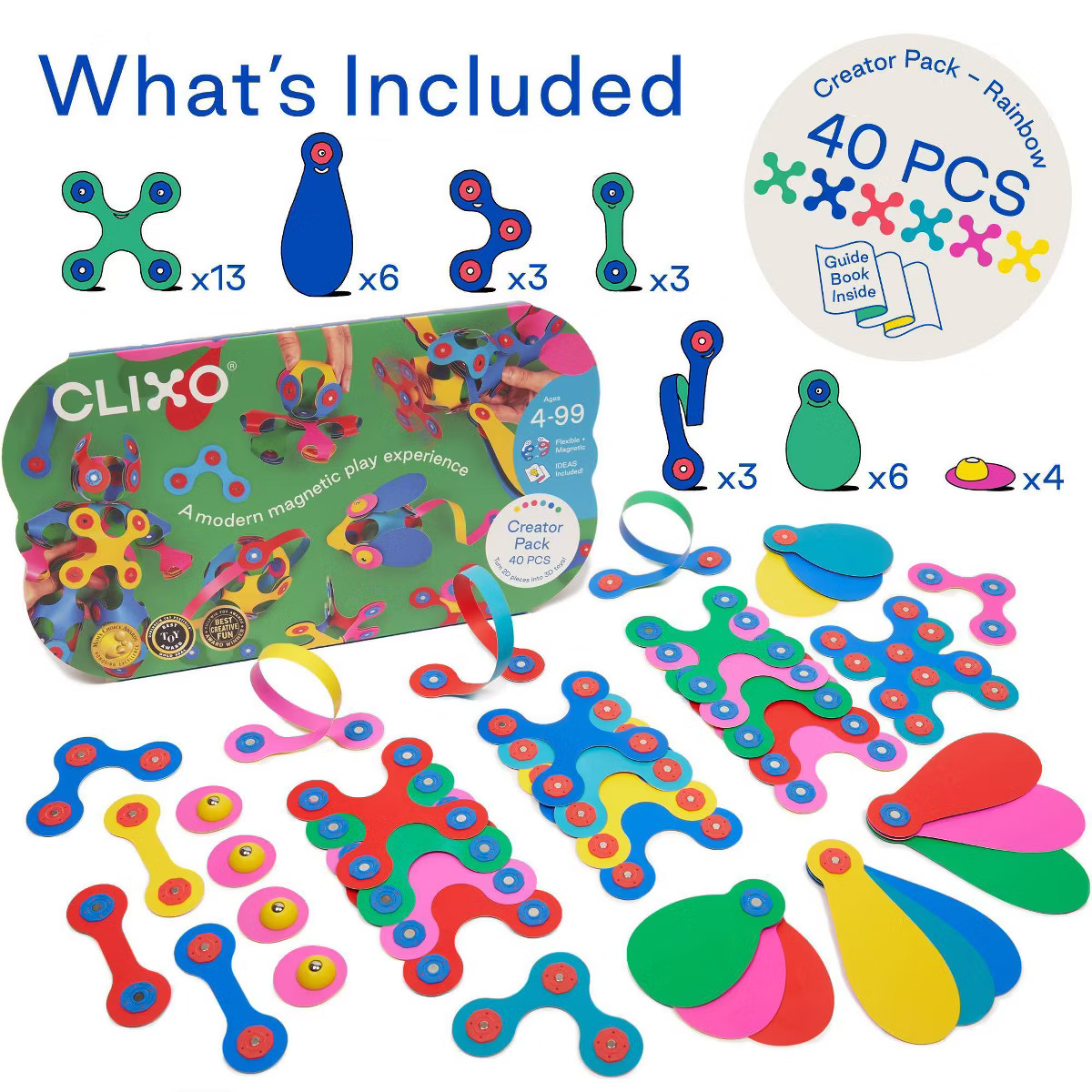 Clixo Creator Pack: Magnetic Building Sets for Creative Thinking & Fine Motor Skills, Includes In... | Target