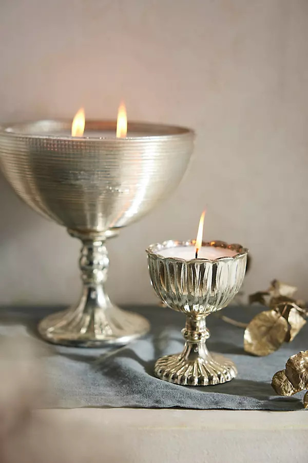 Metallic Chalice Candle | Anthropologie (US)