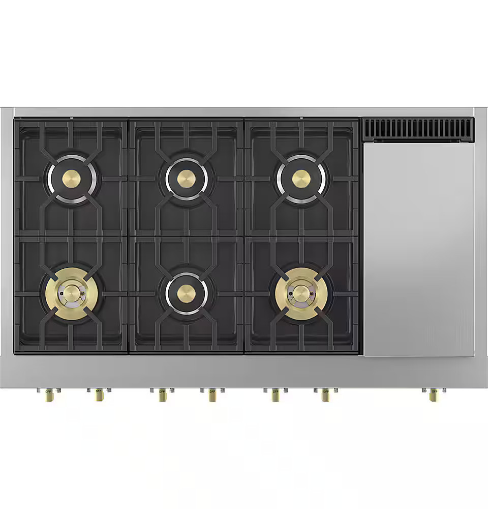 Monogram - 48 in. Wide 6 Burner Built-In Gas Cooktop with Professional Versatile Burner Configuration - Stainless Steel | Best Buy U.S.