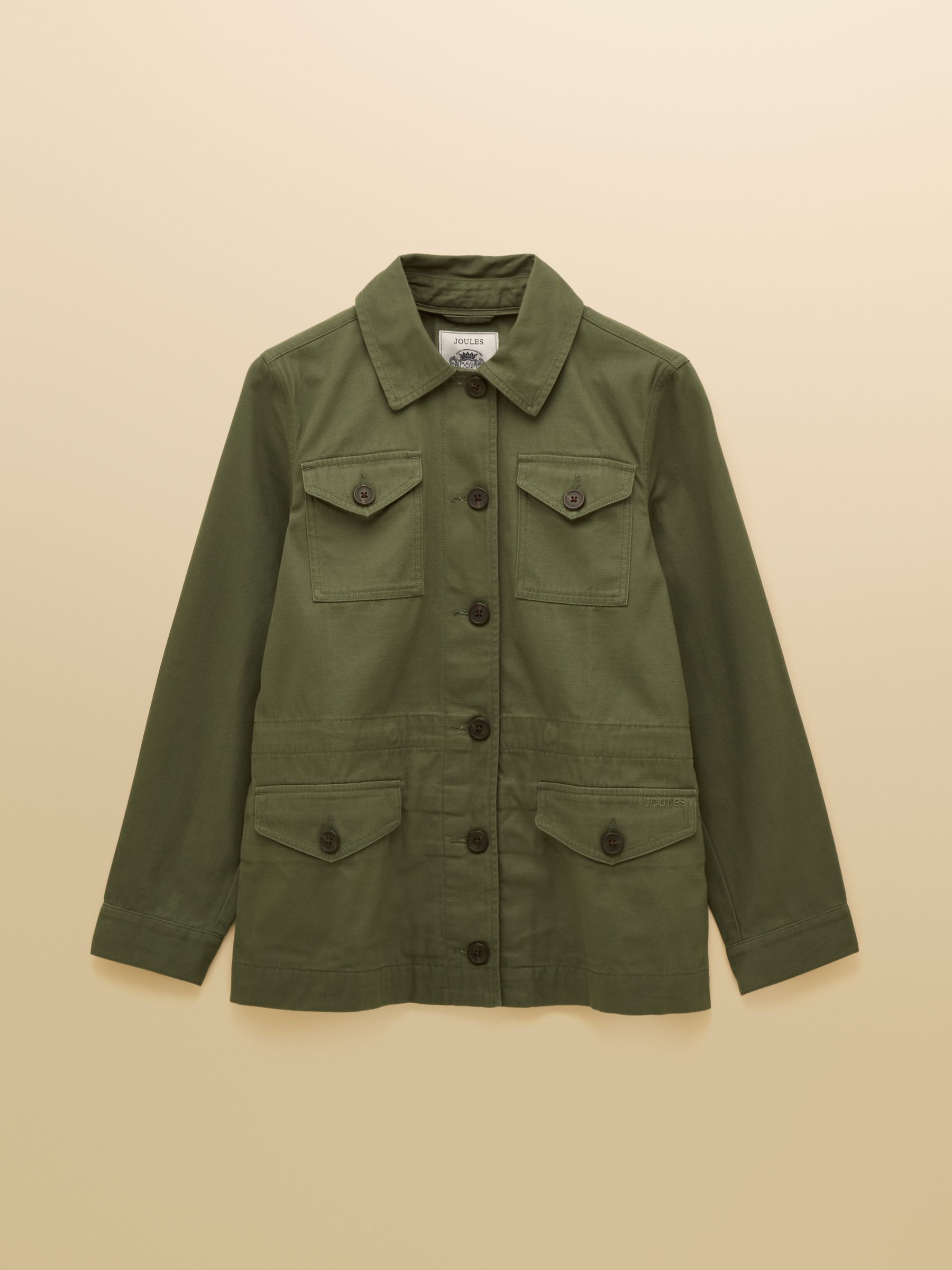 Twyford Khaki Green Lightweight Utility Jacket with Adjustable Waist | Joules | Joules