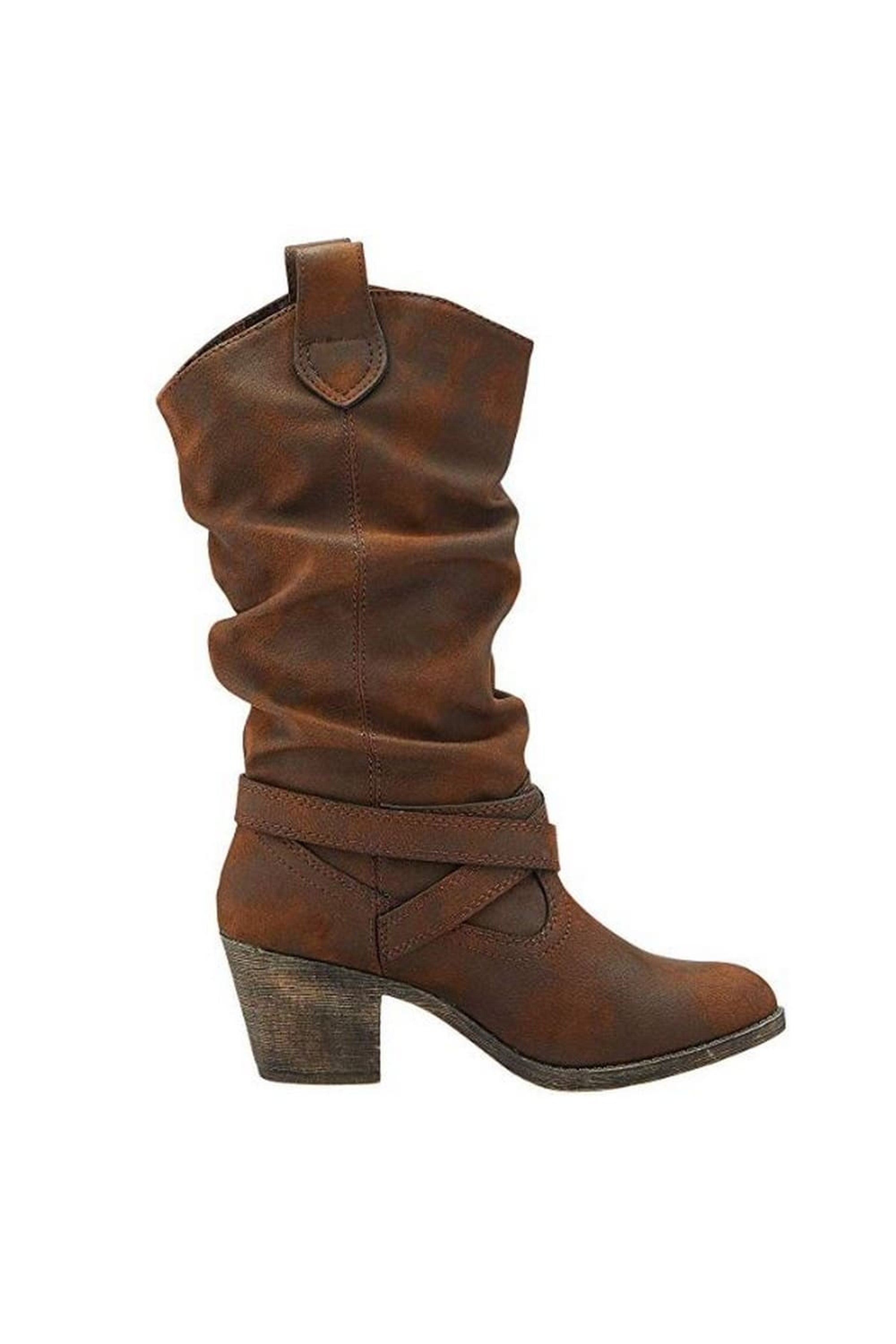 Rocket Dog Womens/Ladies Sidestep Mid-Calf Western Boot (Brown) - 8 - Also in: 7, 6, 9, 10, 5 | Verishop