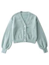 'Francie' Button Down Balloon Sleeves Fuzzy Cardigan (5 Colors) | Goodnight Macaroon