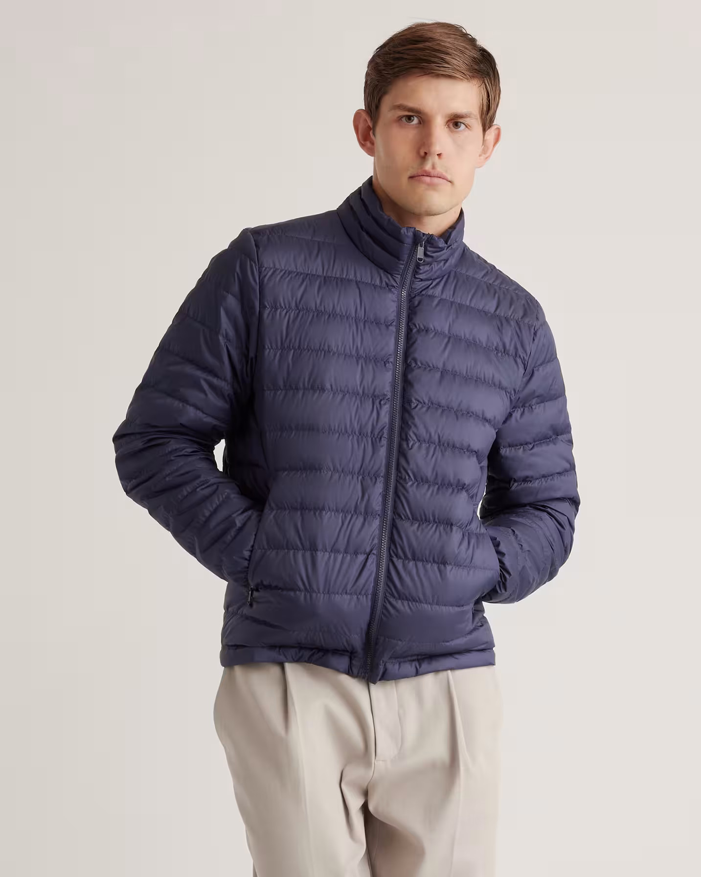Lightweight Down Packable Puffer Jacket in Navy | Quince