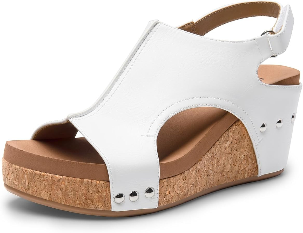 DREAM PAIRS Women's Platform Wedge Sandals, Comfortable Open-Toe Cork Casual & Dressy Summer Shoe... | Amazon (US)