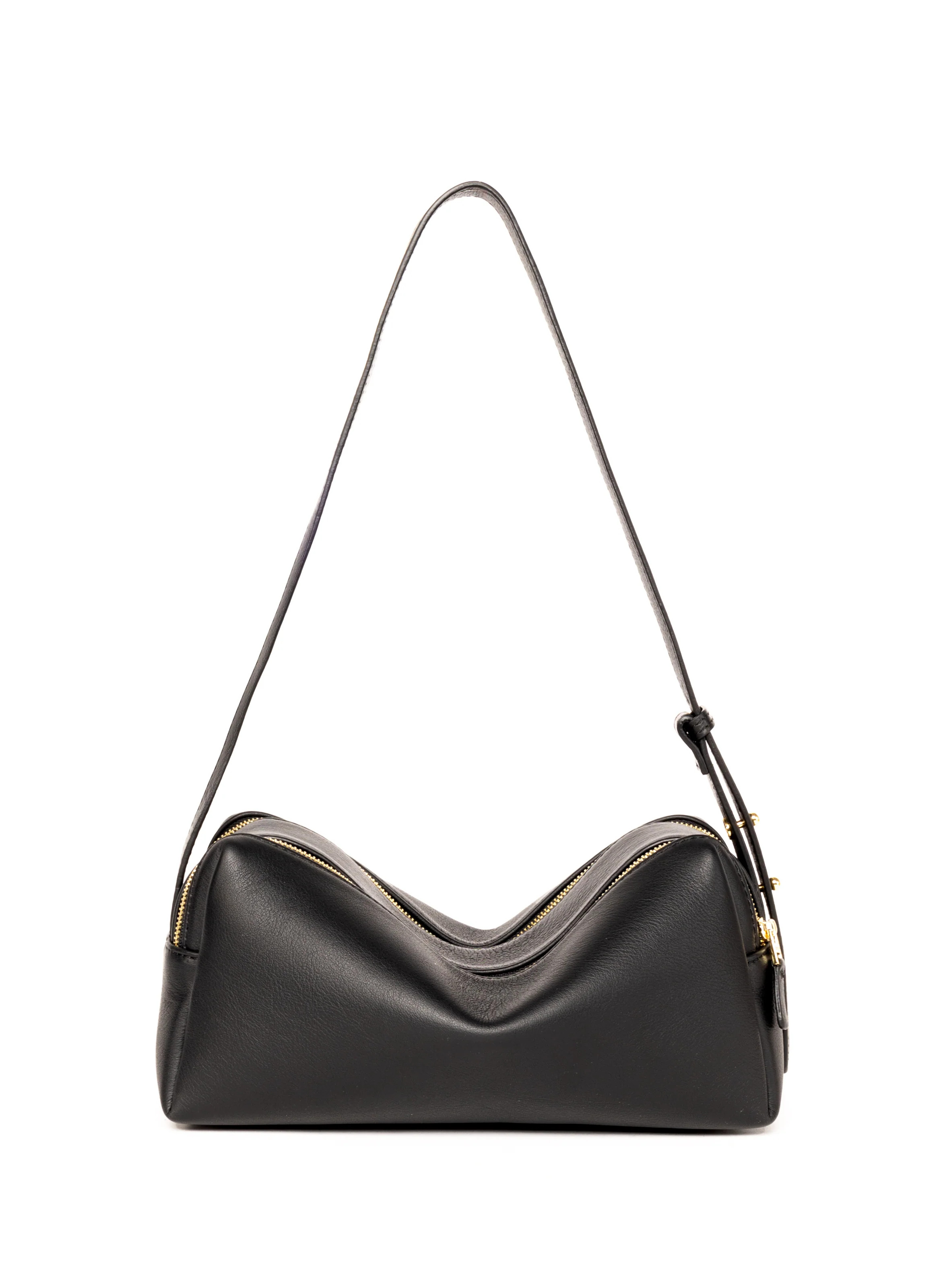 Trousse Pebbled Leather Black - Designer Leather Handbag - Elleme | Elleme