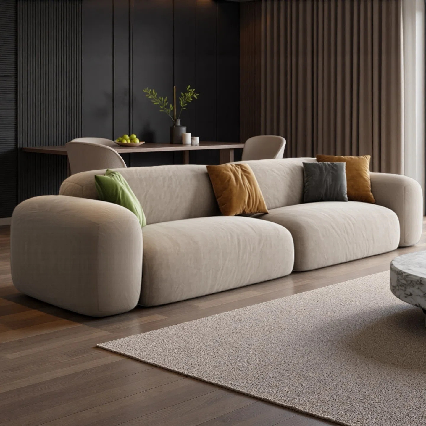 Minimalist Living Room Contemporary Straight-Line Sofa | Wayfair North America