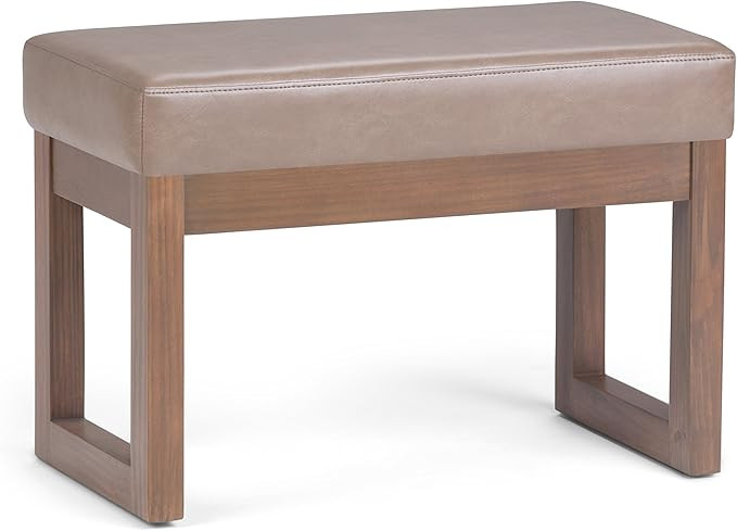SIMPLIHOME Milltown 27 Inch Wide Contemporary Rectangle Footstool Ottoman Bench in Ash Blonde Veg... | Amazon (US)