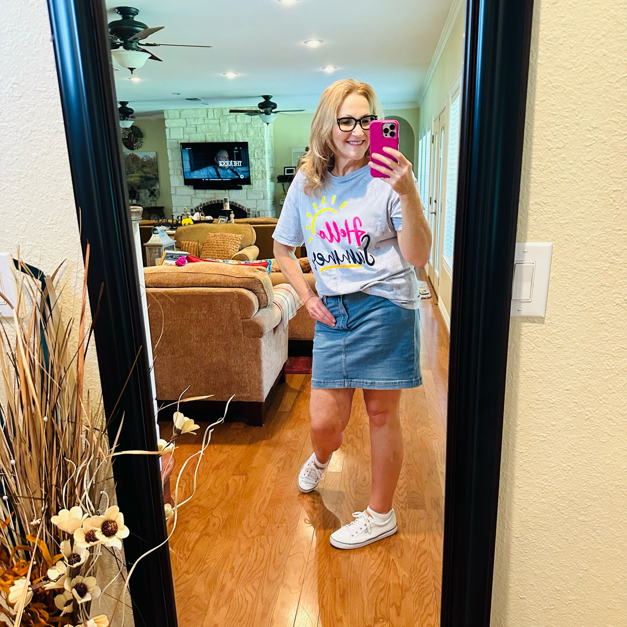 OOTD for a warm weather,casual Saturday. I was a little unsure about this  skort by LEE,but I actually love it!!! It’s cool, stretchy,mid rise,and has built in shorts that are thin enough that  they don’t add bulk. They are super size inclusive(sizes 6-22 ) and come in a ton of colors with plenty of stock left. Don’t wait on these because they won’t last long. My shoes are my faithful Ked’s.

#LTKFestival #LTKSeasonal #LTKActive