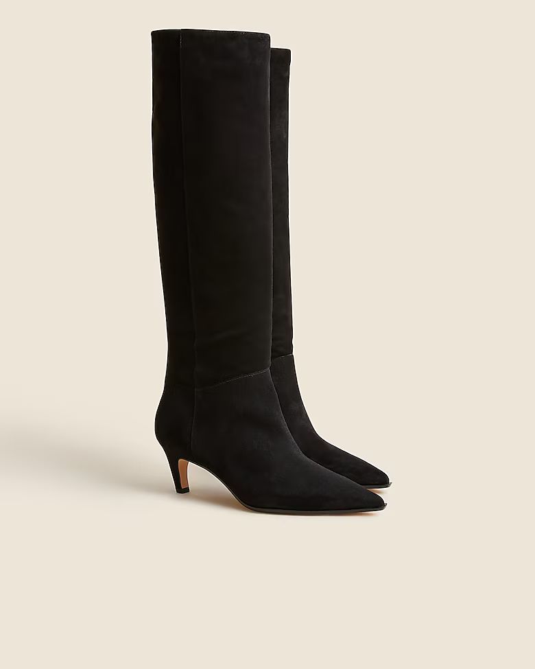 New Stevie knee-high pull-on boots in suede | J. Crew US