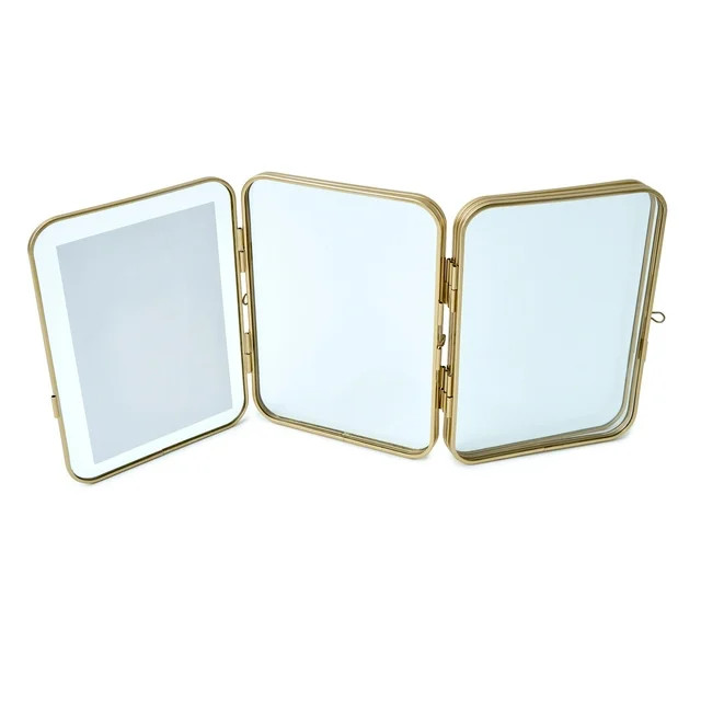 Beautiful 3 Piece Gold Metal Folding Picture Frame by Drew Barrymore - Fits 5x7 and 4x6 Photos - ... | Walmart (US)