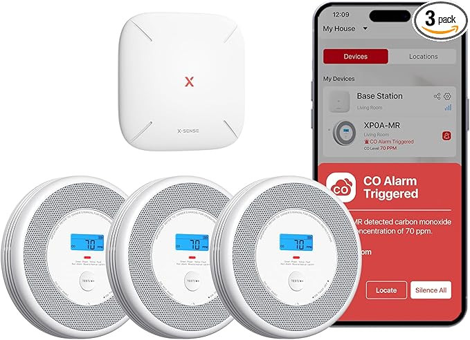 X-Sense Combination Smoke and Carbon Monoxide Detector with Voice Location, Interconnected Smoke ... | Amazon (US)