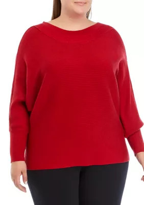 Cupio Women's Plus Size Cable Knit Sweater, Red, 3XL | Belk
