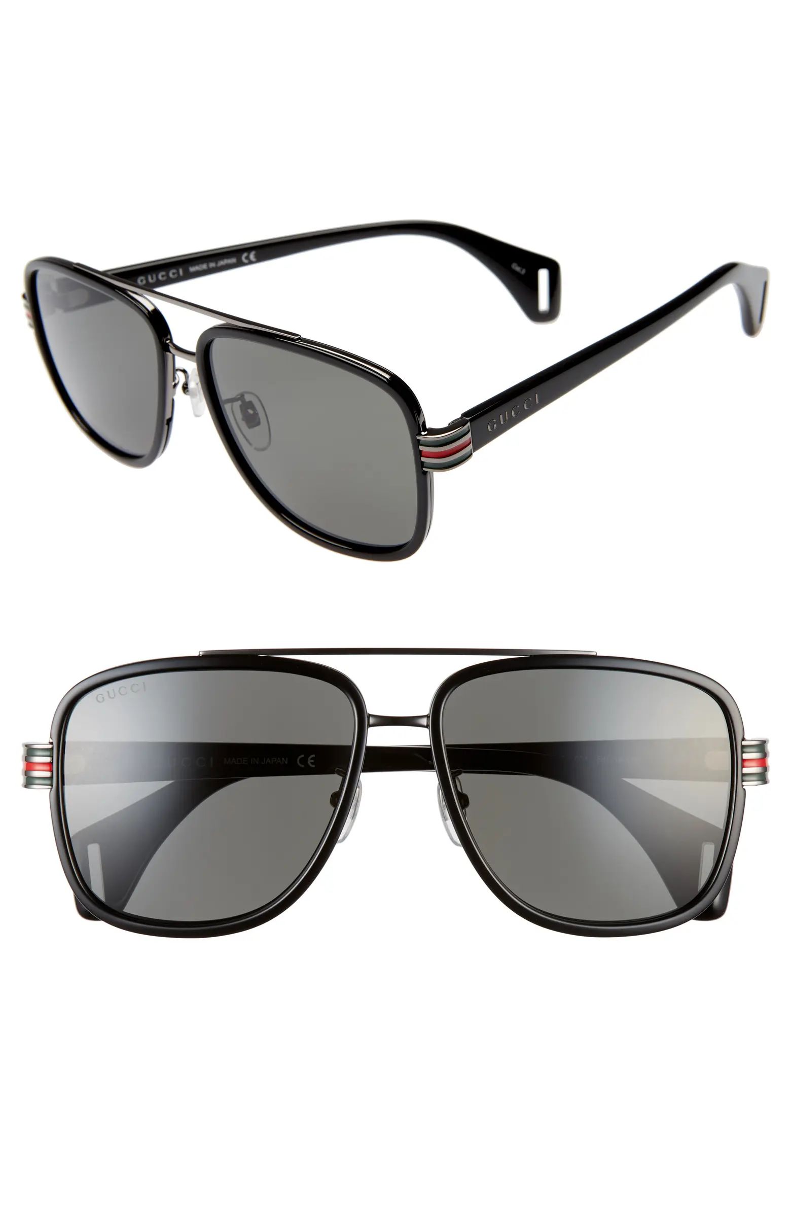 58mm Square Aviator Sunglasses | Nordstrom