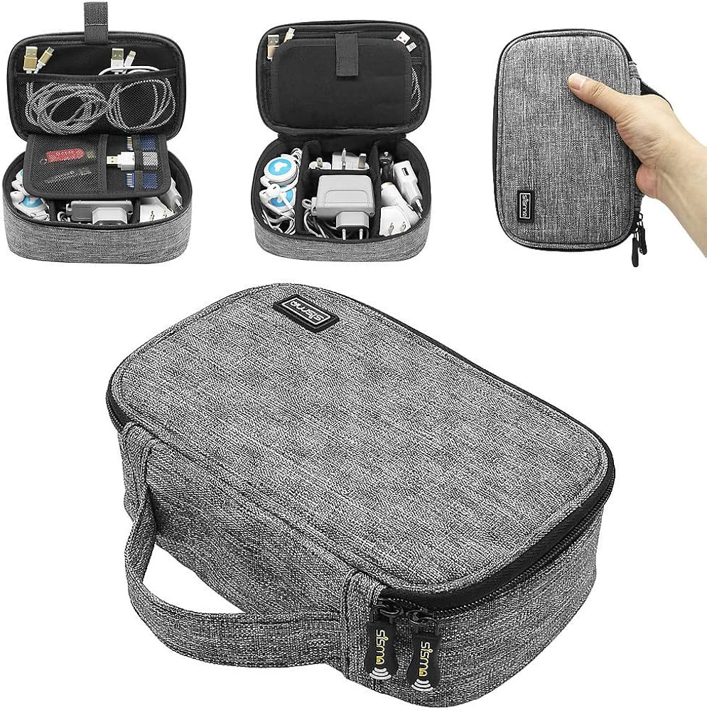 sisma Travel Cords Organizer Universal Small Electronic Accessories Carrying Bag for Cables Adapt... | Amazon (US)