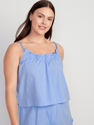 Ruffle-Trimmed Double-Strap Cami Pajama Top for Women | Old Navy (US)