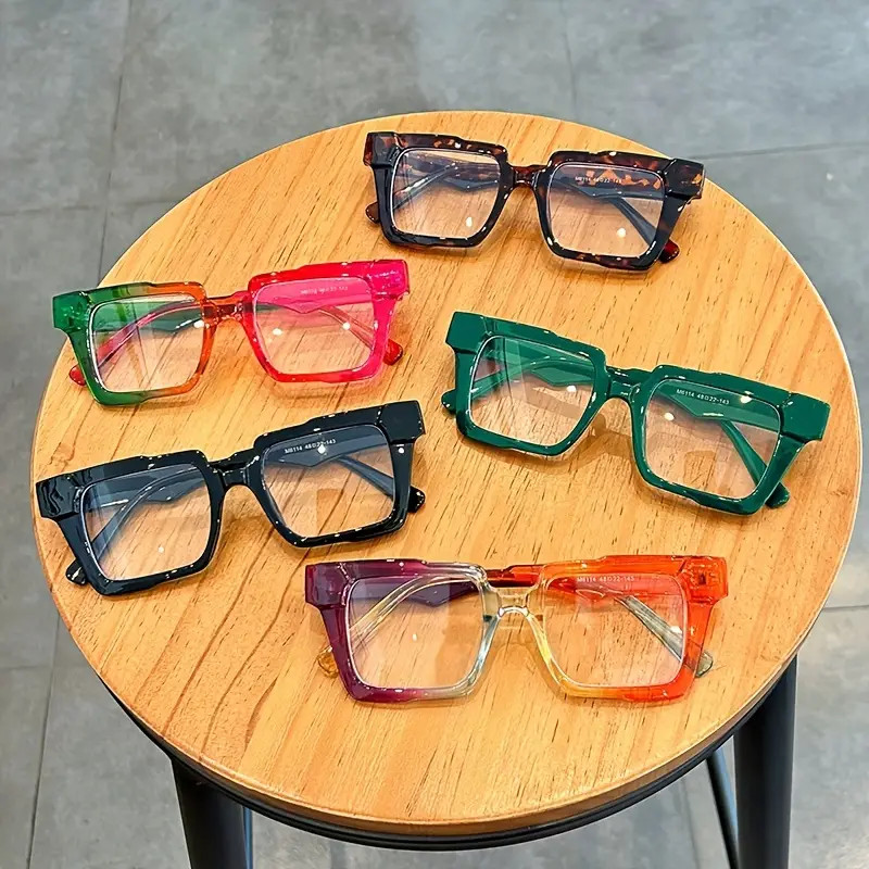 Y2k Square Clear Lens Glasses Fashion Candy Color Block - Temu | Temu Affiliate Program