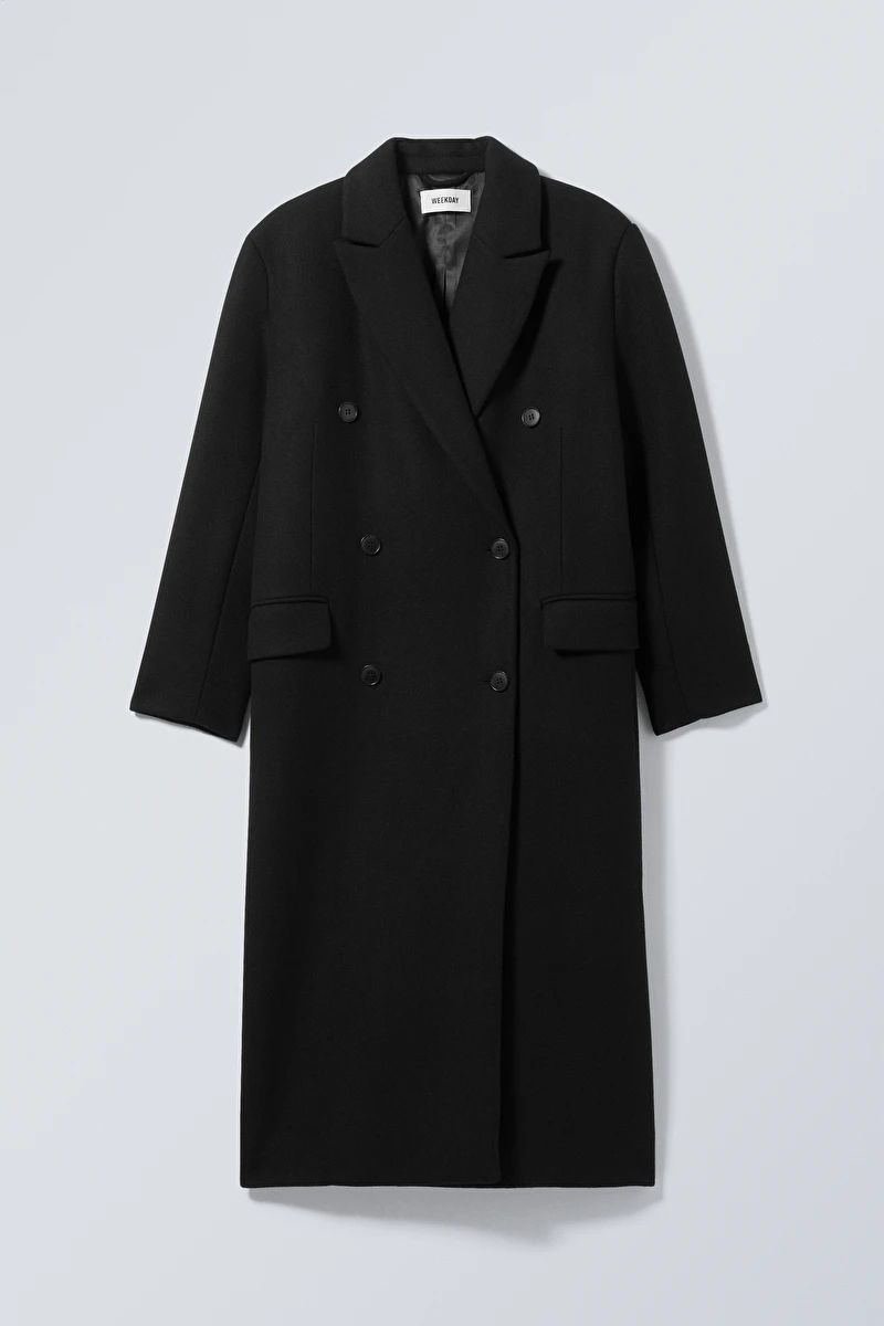 Alex Wool Blend Coat - Black - Weekday GB | Weekday